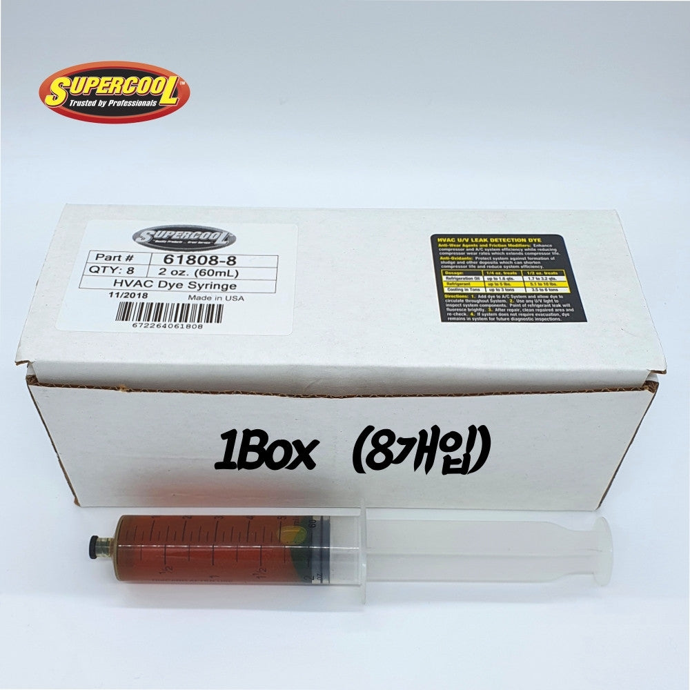 SUPERCOOL HVAC UV DYE CONCENTRATE 2 OZ SYRINGE 8-PACK IN BOX
